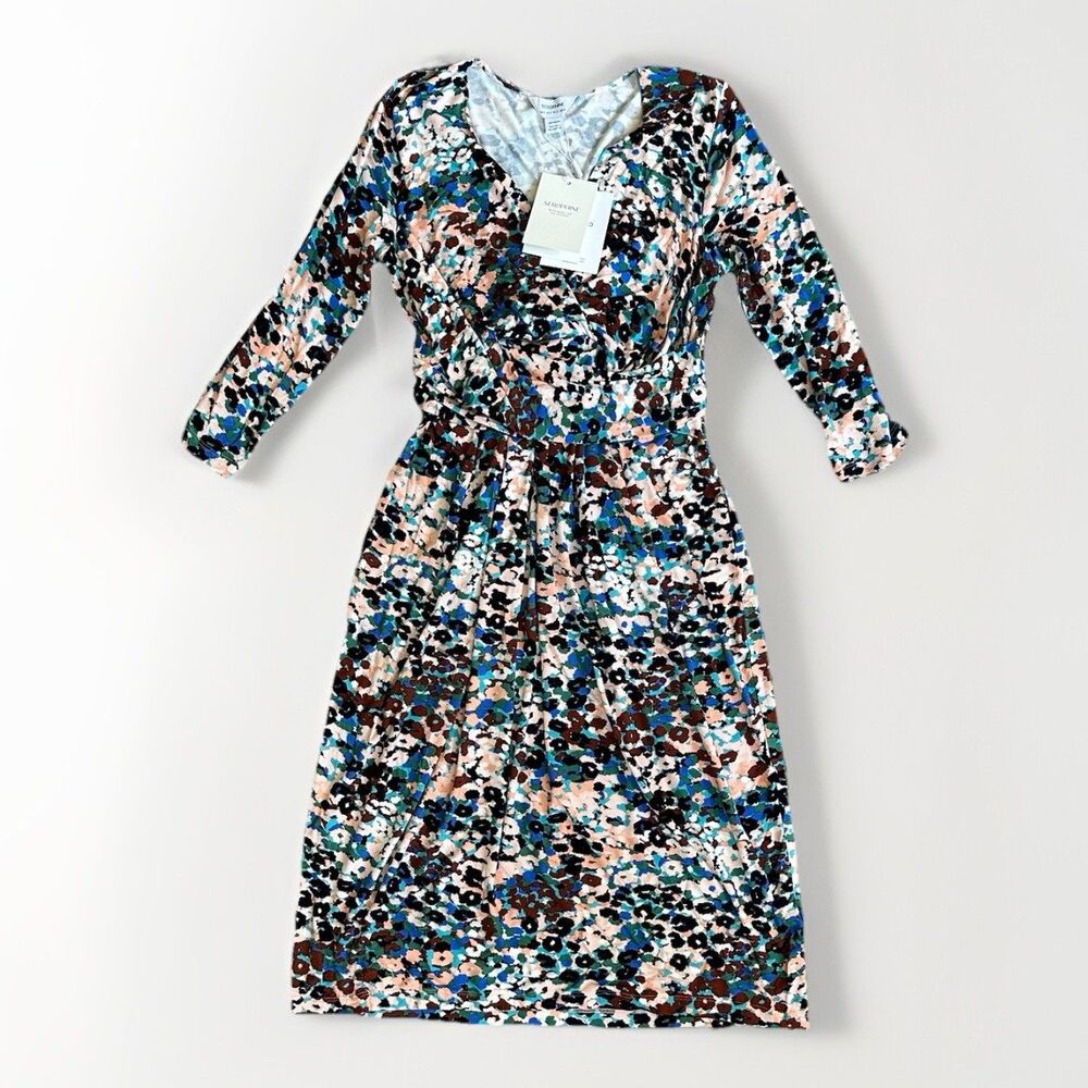 Seraphine Animal Print Jersey Maternity & Nursing Dress Size 4 NEW